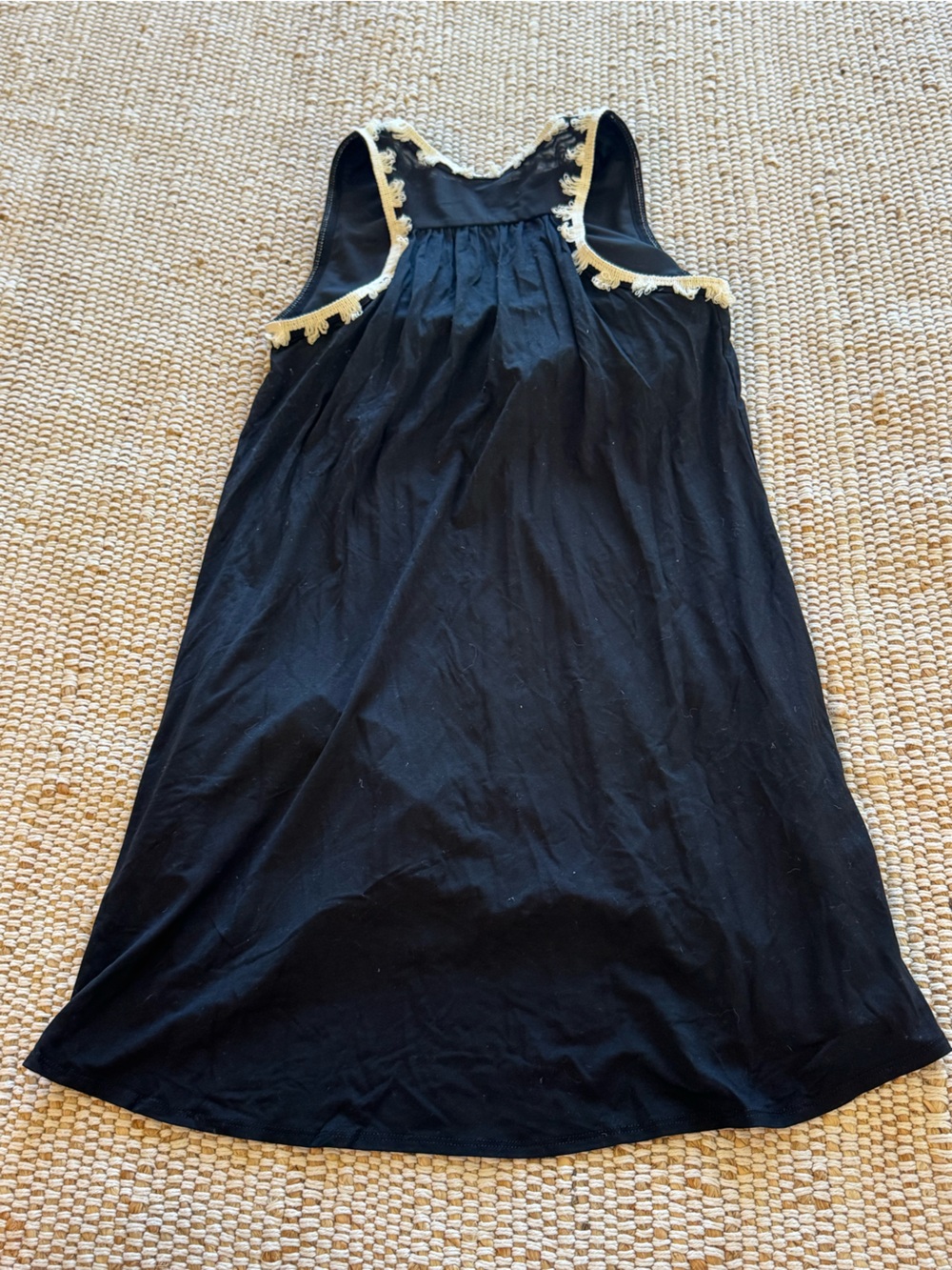 Shebird The Tunic Tank Dress with Fringe Trim Black size 4/M worn once - Picture 7 of 11